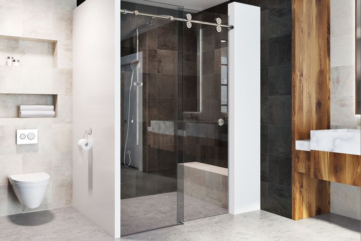 Crescent Shower glass enclosure, photo 2